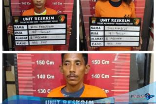 Unit Reskrim Polsek Medan Baru Mengamankan Tiga Orang Pria Terduga Pelaku Pencurian